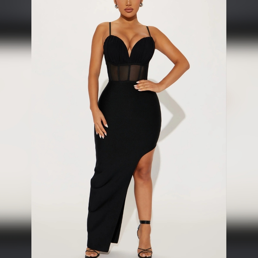 Black midi dress